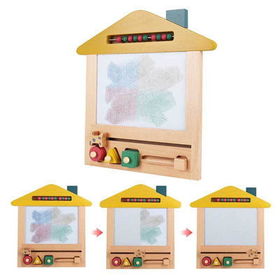 Fidtoy Wooden Magnetic Drawing Board for Kids 3+ Reusable Doodle Toy