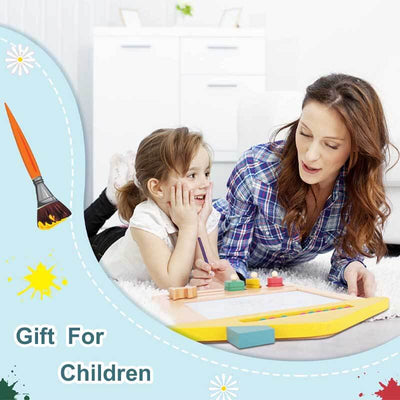 Fidtoy Wooden Magnetic Drawing Board for Kids 3+ Reusable Doodle Toy