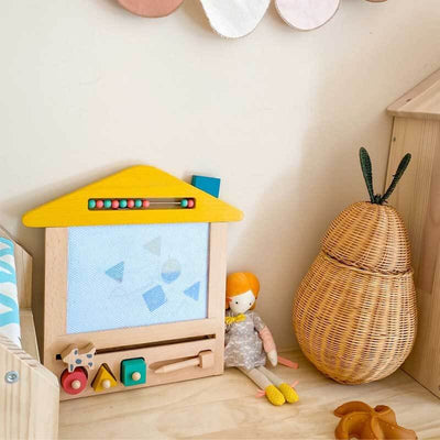 Fidtoy Wooden Magnetic Drawing Board for Kids 3+ Reusable Doodle Toy
