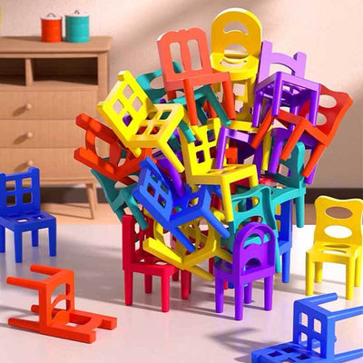 Fidtoy 96PCS Chair Stacking Game for Kids | Hand-Eye Coordination & Fine Motor Skills