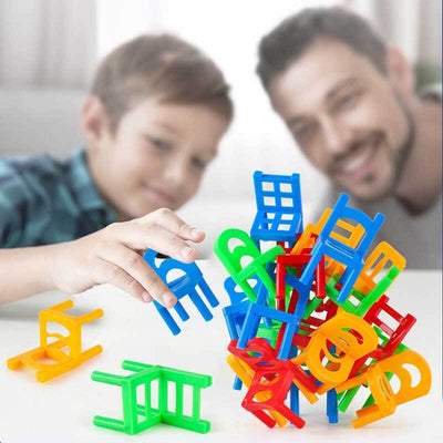 Fidtoy 96PCS Chair Stacking Game for Kids | Hand-Eye Coordination & Fine Motor Skills