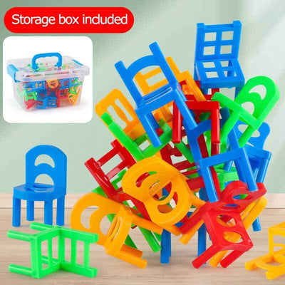 Fidtoy 96PCS Chair Stacking Game for Kids | Hand-Eye Coordination & Fine Motor Skills