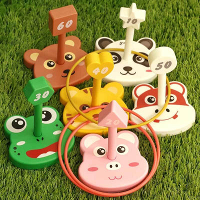 Fidtoy 42PCS Juego de Lanzamiento de Aros y Bolsas de Frijoles para Niños 3+ | Juguete de Aprendizaje de Coordinación Mano-Ojo y Conteo