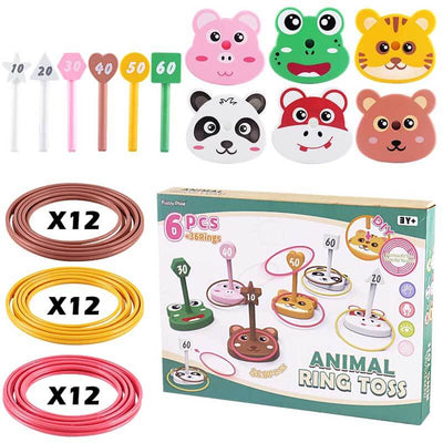 Fidtoy 42PCS Juego de Lanzamiento de Aros y Bolsas de Frijoles para Niños 3+ | Juguete de Aprendizaje de Coordinación Mano-Ojo y Conteo