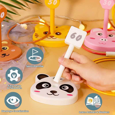Fidtoy 42PCS Juego de Lanzamiento de Aros y Bolsas de Frijoles para Niños 3+ | Juguete de Aprendizaje de Coordinación Mano-Ojo y Conteo