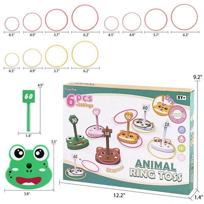 Fidtoy 42PCS Juego de Lanzamiento de Aros y Bolsas de Frijoles para Niños 3+ | Juguete de Aprendizaje de Coordinación Mano-Ojo y Conteo