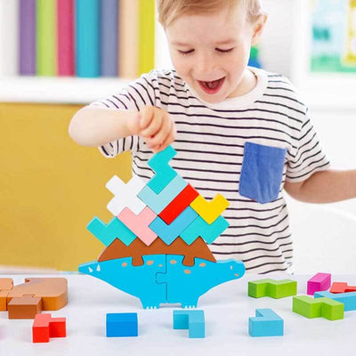 Fidtoy Jouet d'Équilibre en Bois, Blocs de Construction Tetris pour Enfants