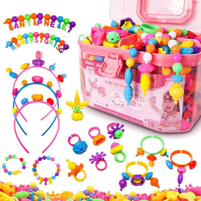 Kit de bijoux Fidtoy Pop Beads pour filles – Jouet créatif pour la fabrication de bracelets et de colliers