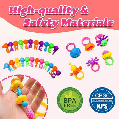 Kit de bijoux Fidtoy Pop Beads pour filles – Jouet créatif pour la fabrication de bracelets et de colliers