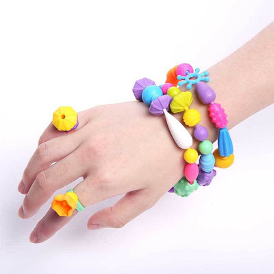 Kit de bijoux Fidtoy Pop Beads pour filles – Jouet créatif pour la fabrication de bracelets et de colliers