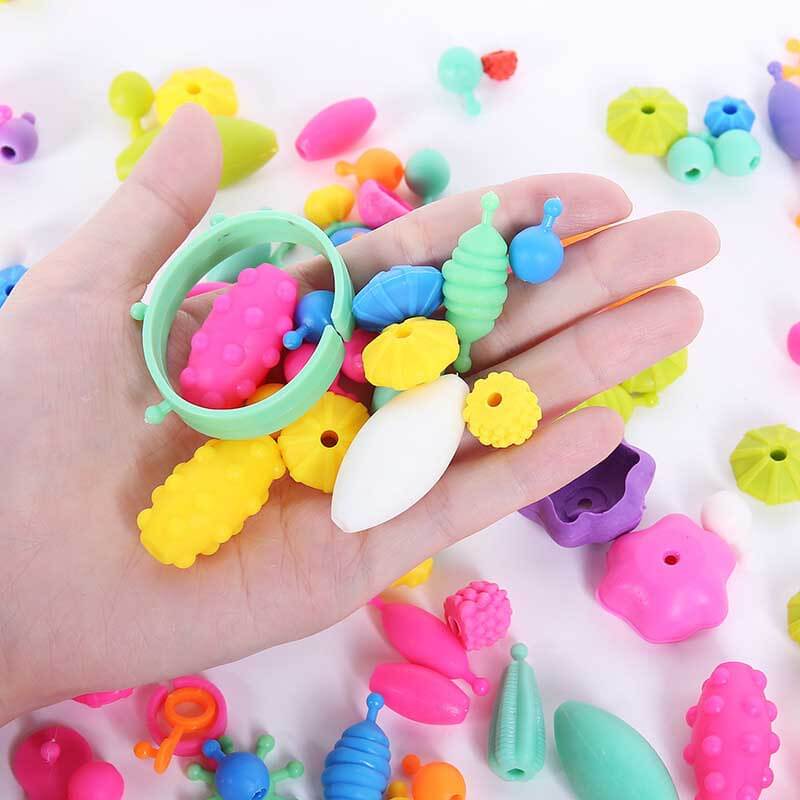 Kit de bijoux Fidtoy Pop Beads pour filles – Jouet créatif pour la fabrication de bracelets et de colliers