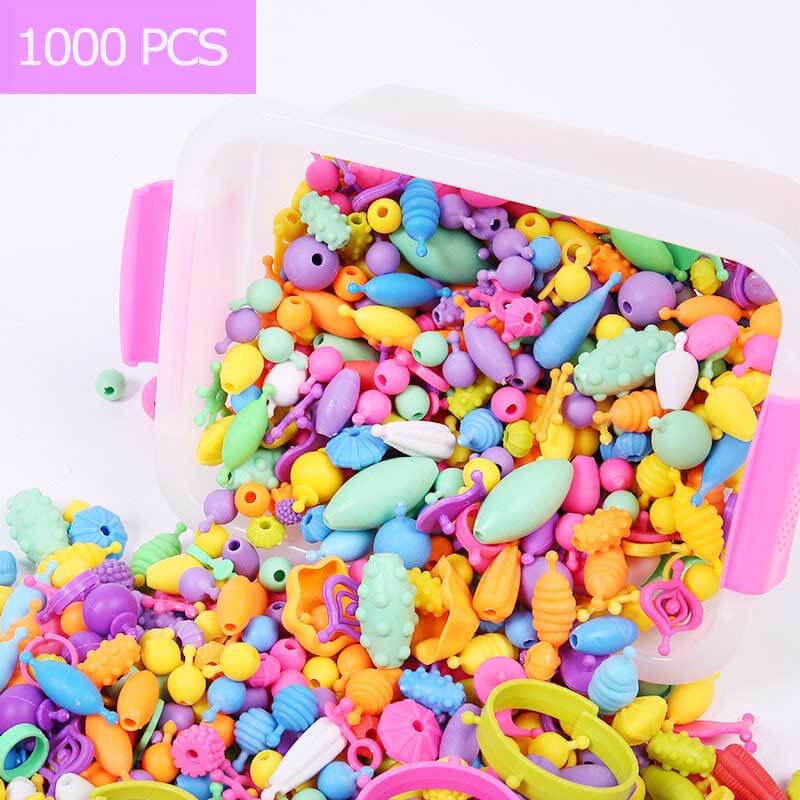 Kit de bijoux Fidtoy Pop Beads pour filles – Jouet créatif pour la fabrication de bracelets et de colliers