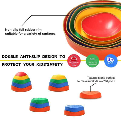 Fidtoy Balance Stepping Stones for Kids Indoor Outdoor Active Play Toy Coordination Training Obstacle Course Toy for 3 4 5 Year Old Kids