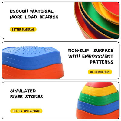 Fidtoy Balance Stepping Stones for Kids Indoor Outdoor Active Play Toy Coordination Training Obstacle Course Toy for 3 4 5 Year Old Kids