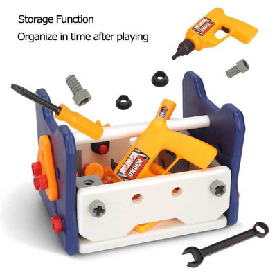 Fidtoy Boîte à Outils de Construction en Bois Jouet Montessori pour Enfants