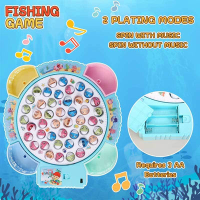 Fidtoy Fishing Game Toy Set Rotating Board Multiplayer Kids Game