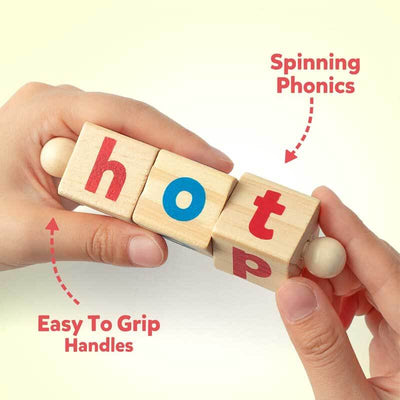 Fidtoy Wooden Spelling Toy Montessori Reading Learning Set for Kids