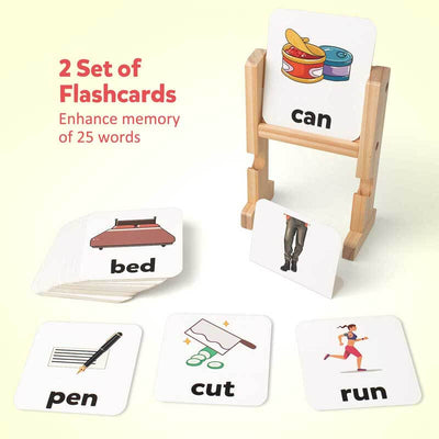 Fidtoy Wooden Spelling Toy Montessori Reading Learning Set for Kids