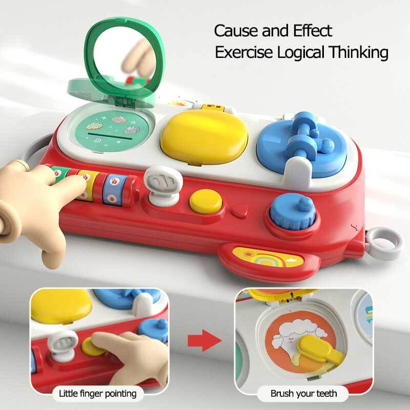 Juguete Montessori Fidtoy Busy – Cubo de actividades sensoriales interactivo para bebés y niños pequeños