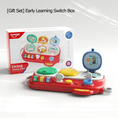 Juguete Montessori Fidtoy Busy – Cubo de actividades sensoriales interactivo para bebés y niños pequeños