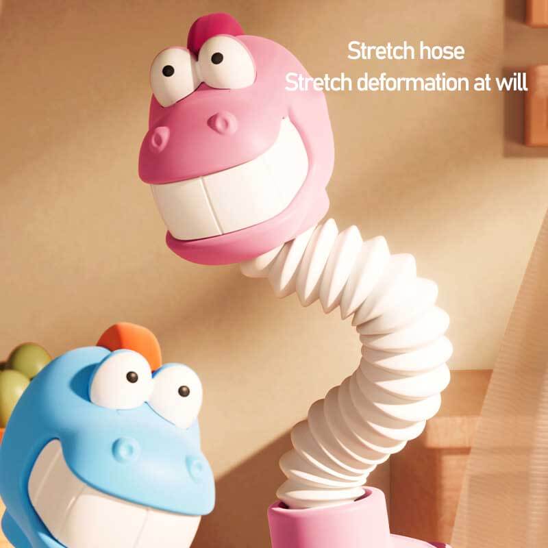 Reloj con proyector de dinosaurio de cuello largo Fidtoy – Juguete interactivo para niños con patrones ajustables