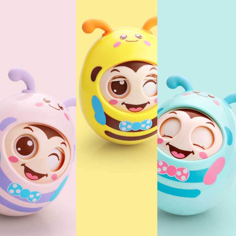 Fidtoy Hochet-abeille Roly-Poly | Jouet pour le développement sensoriel et moteur de bébé 6 mois et plus