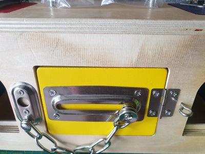 Montessori  Latch and Lock Box Stainless Latches  Kids Wooden Toy