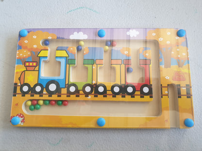 Train Magnetic Beads Pen Sliding Colour Number Sorting Board