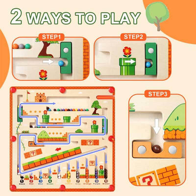 Fidtoy Magnetic Color Number Maze Wooden Learning Toy for Kids