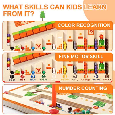Fidtoy Magnetic Color Number Maze Wooden Learning Toy for Kids