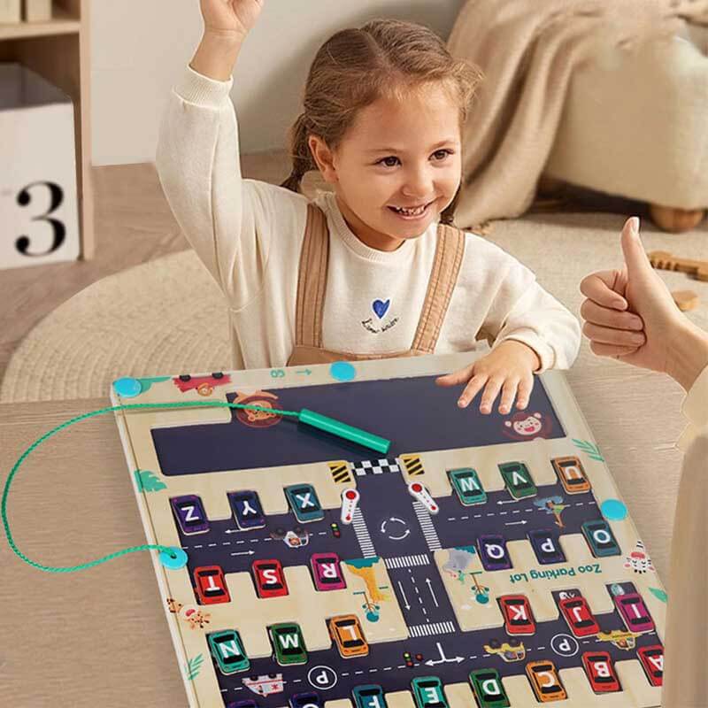 Laberinto Magnético de Letras Fidtoy - Rompecabezas del Alfabeto – Juguete de Aprendizaje Preescolar y Desarrollo de Habilidades Motrices Finas