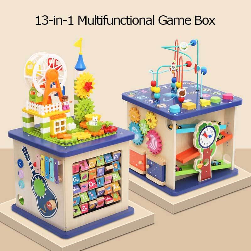 Fidtoy - Jouet d'éveil 13 en 1 pour tout-petits – Jouet éducatif Montessori pour la maison, les voyages et les moments calmes à la maternelle