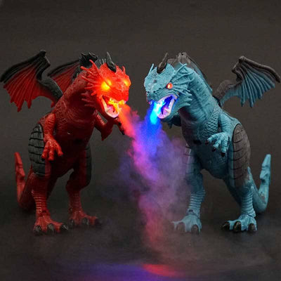 Fidtoy Remote Control Dragon Toy Fire Breathing RC Dragon with Lights Sound Walking Wings Kids Interactive Dinosaur Toy Educational Gift for Boys Girls