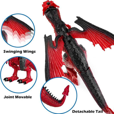 Fidtoy Remote Control Dragon Toy Fire Breathing RC Dragon with Lights Sound Walking Wings Kids Interactive Dinosaur Toy Educational Gift for Boys Girls