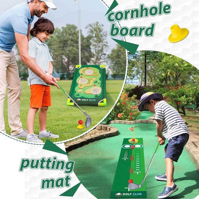 Ensemble de golf Fidtoy pour enfants – Clubs de golf réglables pour tout-petits avec tapis de putting et jeu de maïs