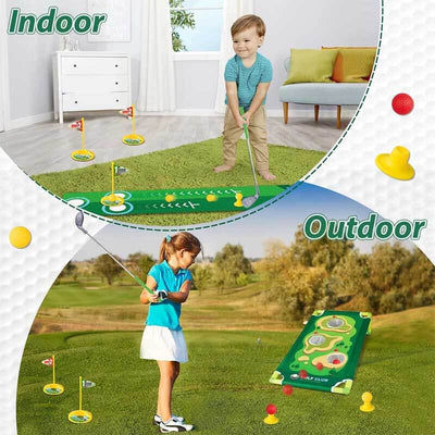 Ensemble de golf Fidtoy pour enfants – Clubs de golf réglables pour tout-petits avec tapis de putting et jeu de maïs