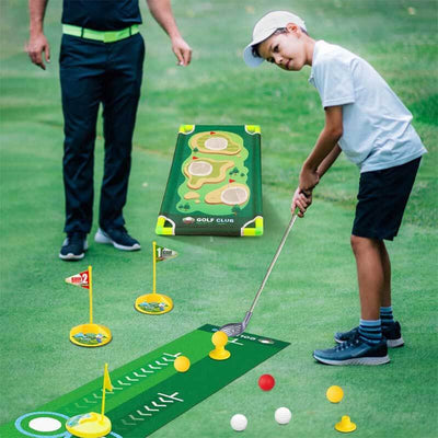 Ensemble de golf Fidtoy pour enfants – Clubs de golf réglables pour tout-petits avec tapis de putting et jeu de maïs