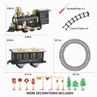 Train électrique Fidtoy avec rails lumineux et effets sonores pour enfants