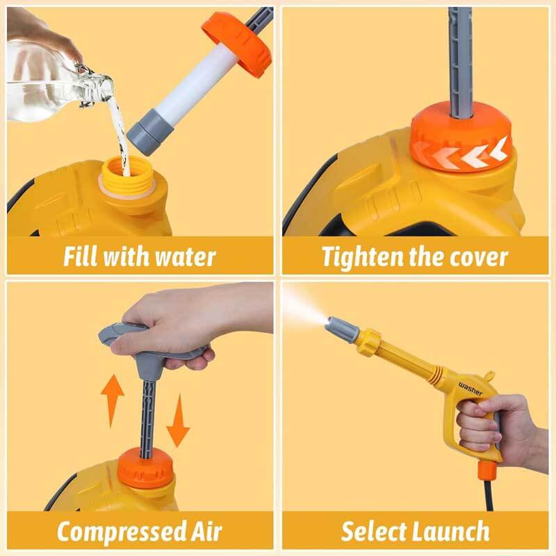 Fidtoy – Jouet de Laveuse à Pression pour Enfants – Jeu d'Eau Extérieur pour Laver la Voiture et Développer la Dextérité