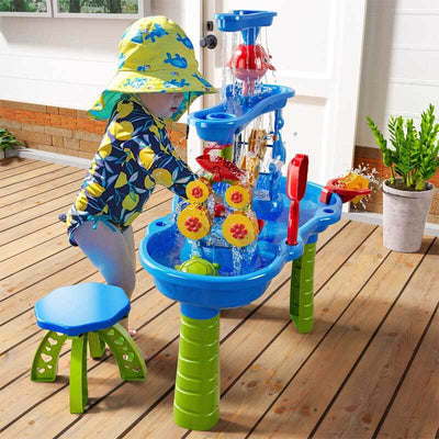 Table de jeu d'eau Fidtoy 3 niveaux pour extérieur, jeu de sable et d'eau