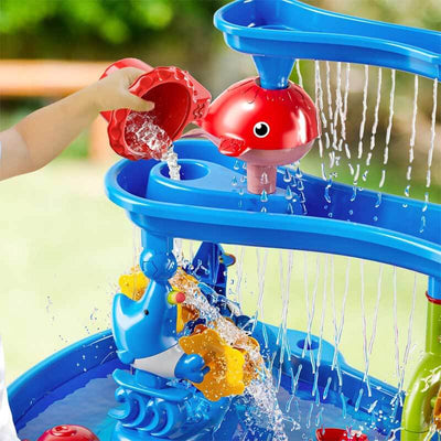 Table de jeu d'eau Fidtoy 3 niveaux pour extérieur, jeu de sable et d'eau