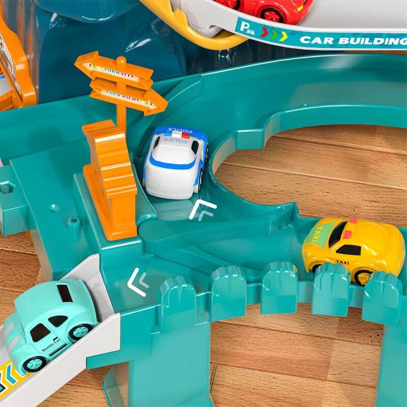 Fidtoy Circuit de Course de Dinosaures pour Enfants de 4 à 8 Ans - Ensemble de Course Créatif