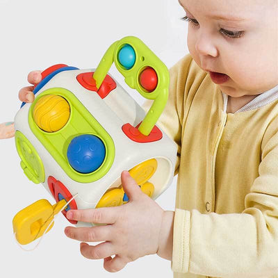 Fidtoy Montessori Busy Cube for Toddlers 1-3 – Interactive Sensory Toy for Quiet Time, Travel & Early Learning