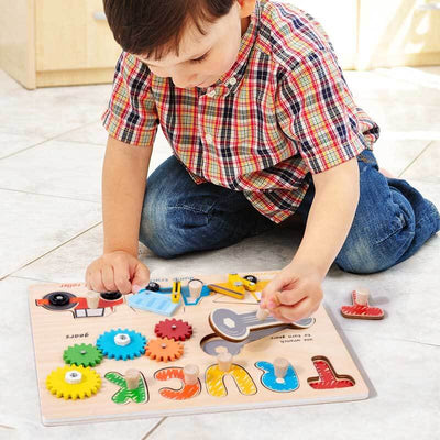 Fidtoy Truck Puzzle Toy for Kids | Wooden Educational Puzzle