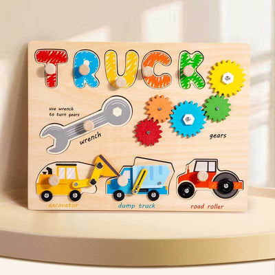 Fidtoy Truck Puzzle Toy for Kids | Wooden Educational Puzzle