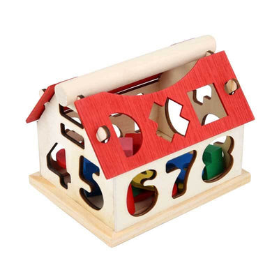 Fidtoy Maison en bois avec chiffres pour enfants | Jouet Montessori pour l'apprentissage du comptage et des formes