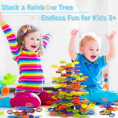 Fidtoy Rainbow Tree Stacking Toy Balance Learning Game for Kids