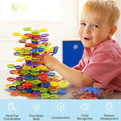 Fidtoy Rainbow Tree Stacking Toy Balance Learning Game for Kids