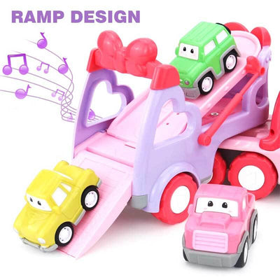 Fidtoy Unicorn Carrier Truck Toy 5 in 1 Transport Playset for Kids