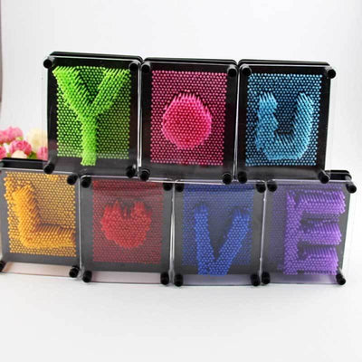 Fidtoy 3D Pin Art Toy Rainbow Sensory Impression Board for Kids | Creativity & Fine Motor Skills